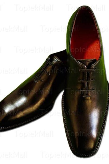 Handmade Men's Leather Wingtip Black Colour Dress Stylish Formal Style Designer Oxfords Shoes -91