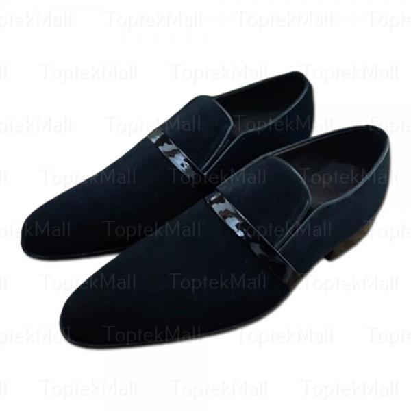 Handmade Men's Leather Loafers Slip Ons Dress Black coloured Designer Stylish Formal Shoes-97